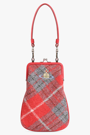 VIVIENNE WESTWOOD BAGS PATTERN / RED/BLUE / ONE SIZE Tessa Chain Tartan Velvet Bag | Red/Blue