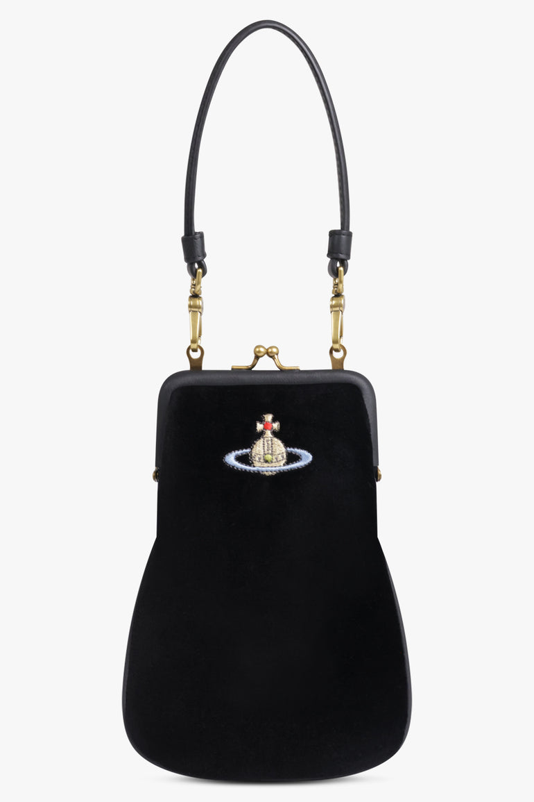 VIVIENNE WESTWOOD BAGS BLACK / BLACK / ONE SIZE Tessa Chain Velvet Bag | Black