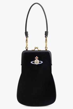 VIVIENNE WESTWOOD BAGS BLACK / BLACK / ONE SIZE Tessa Chain Velvet Bag | Black