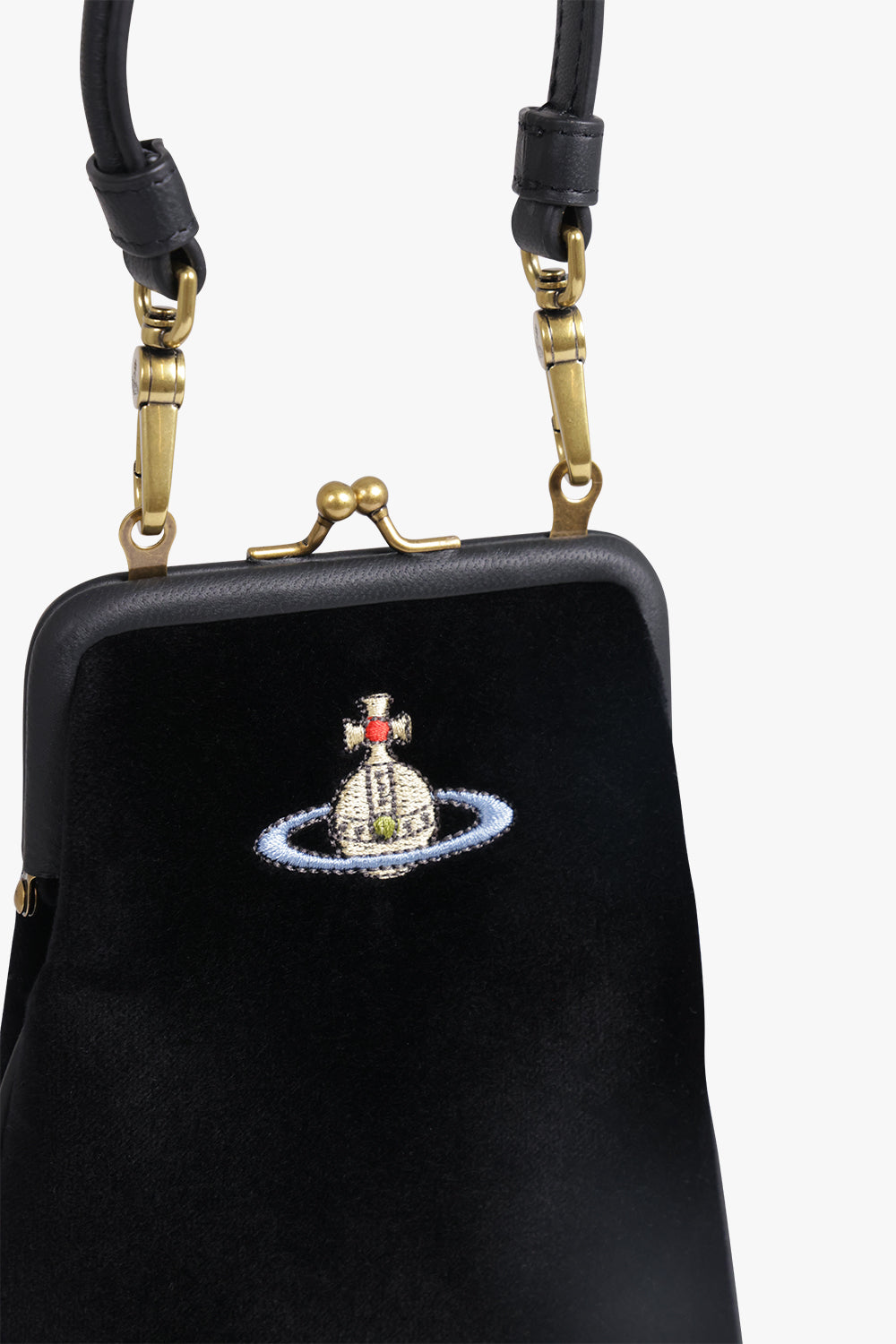 VIVIENNE WESTWOOD BAGS BLACK / BLACK / ONE SIZE Tessa Chain Velvet Bag | Black