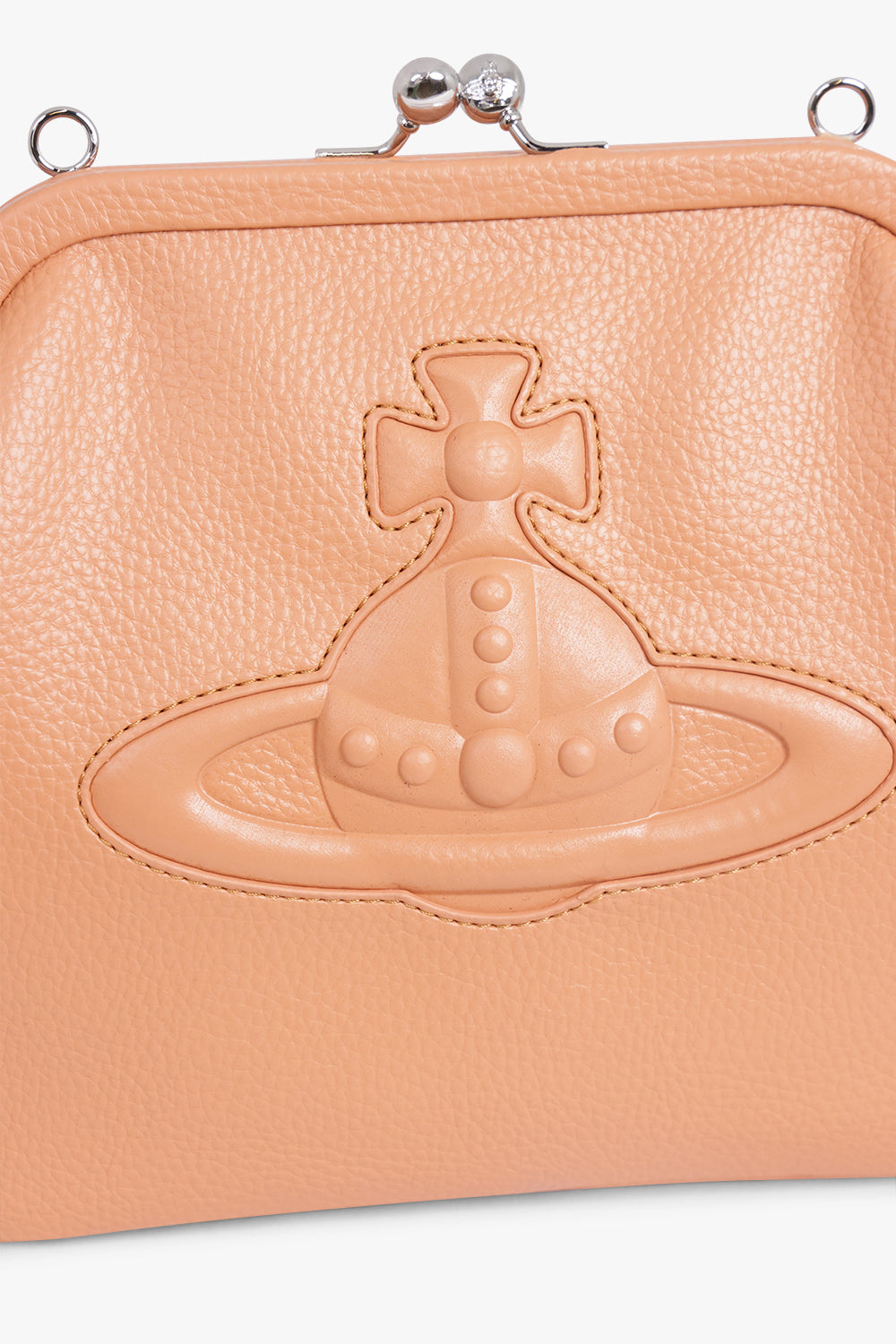 VIVIENNE WESTWOOD BAGS BROWN / PEACH Vivienne Grained Clutch Bag | Peach