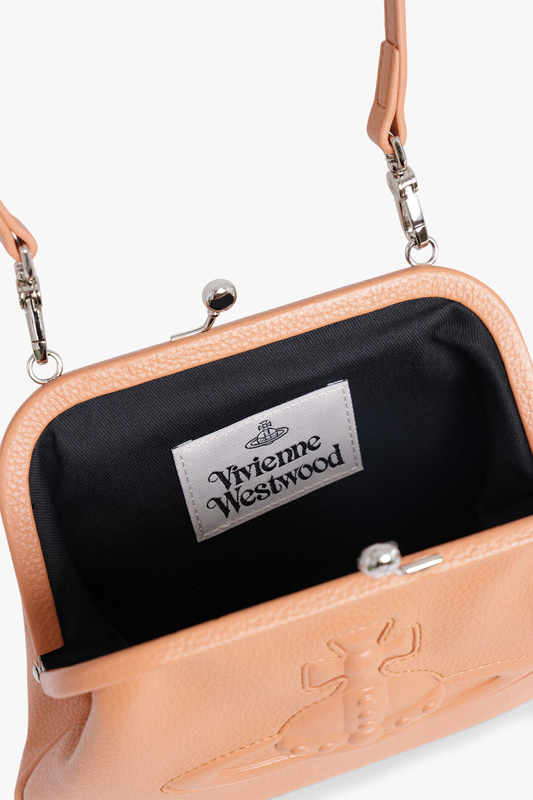 VIVIENNE WESTWOOD BAGS BROWN / PEACH Vivienne Grained Clutch Bag | Peach