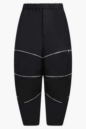 Zip Detail Cropped Pant | Black