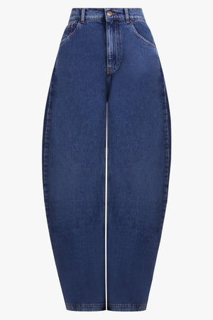 AWAKE MODE RTW Rounded Balloon Leg Upcycled Denim Jeans | Blue