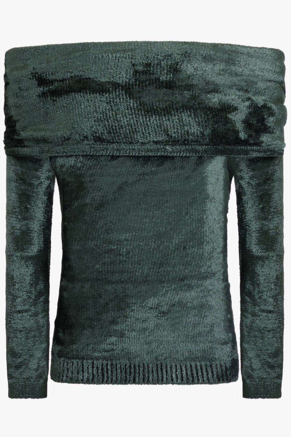 ALAIA RTW Shiny Velvet Hood Top | Forest Green