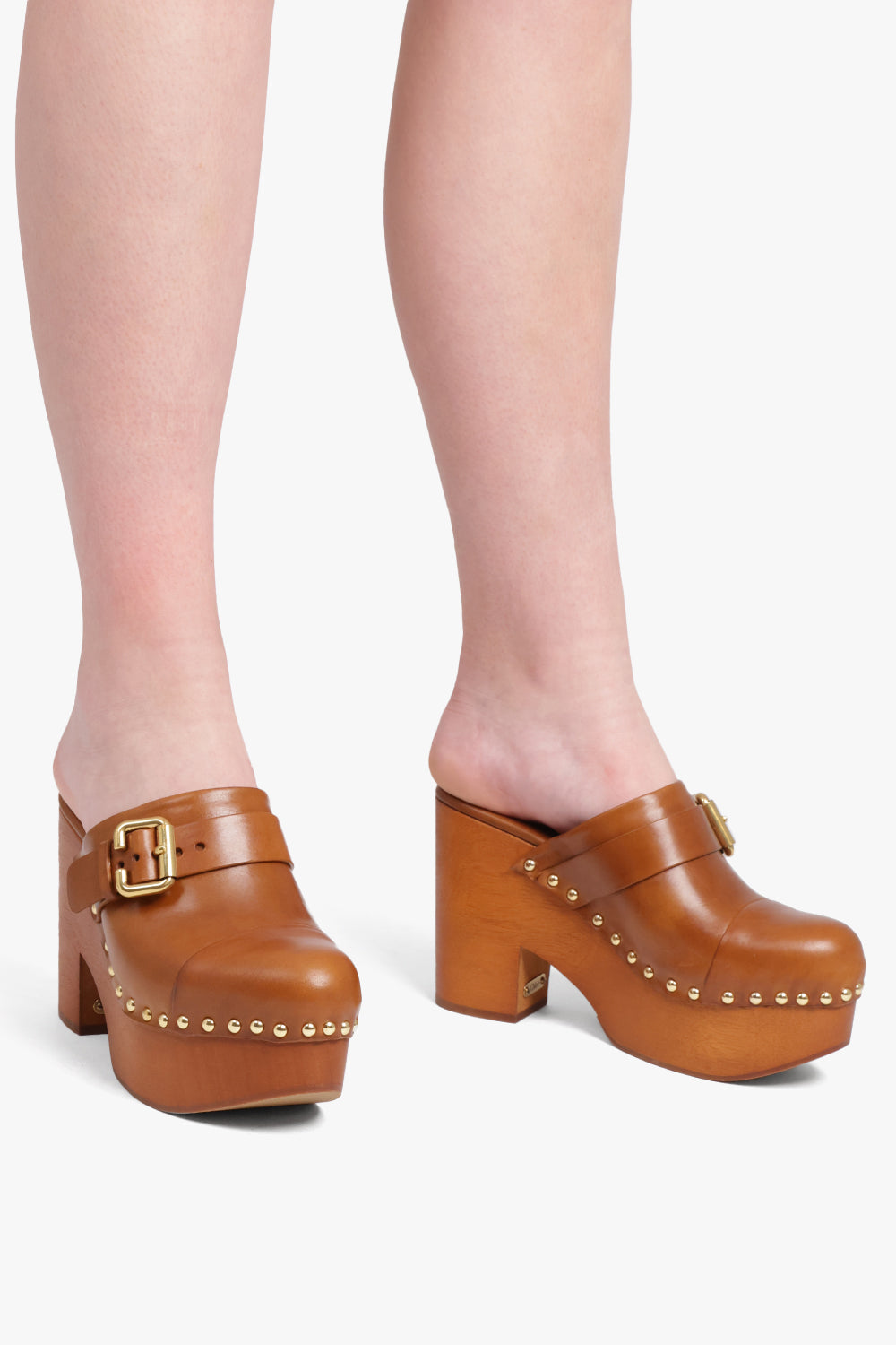 CHLOE SHOES Jeanette 110mm Clog Mule | Ginger Brown