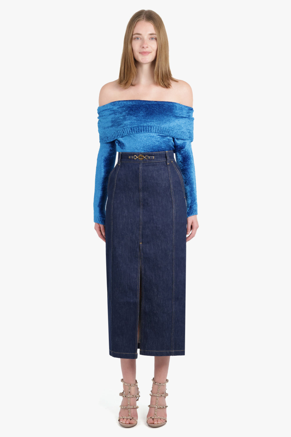 PATOU RTW Jewel Pencil Skirt | Rodeo Blue