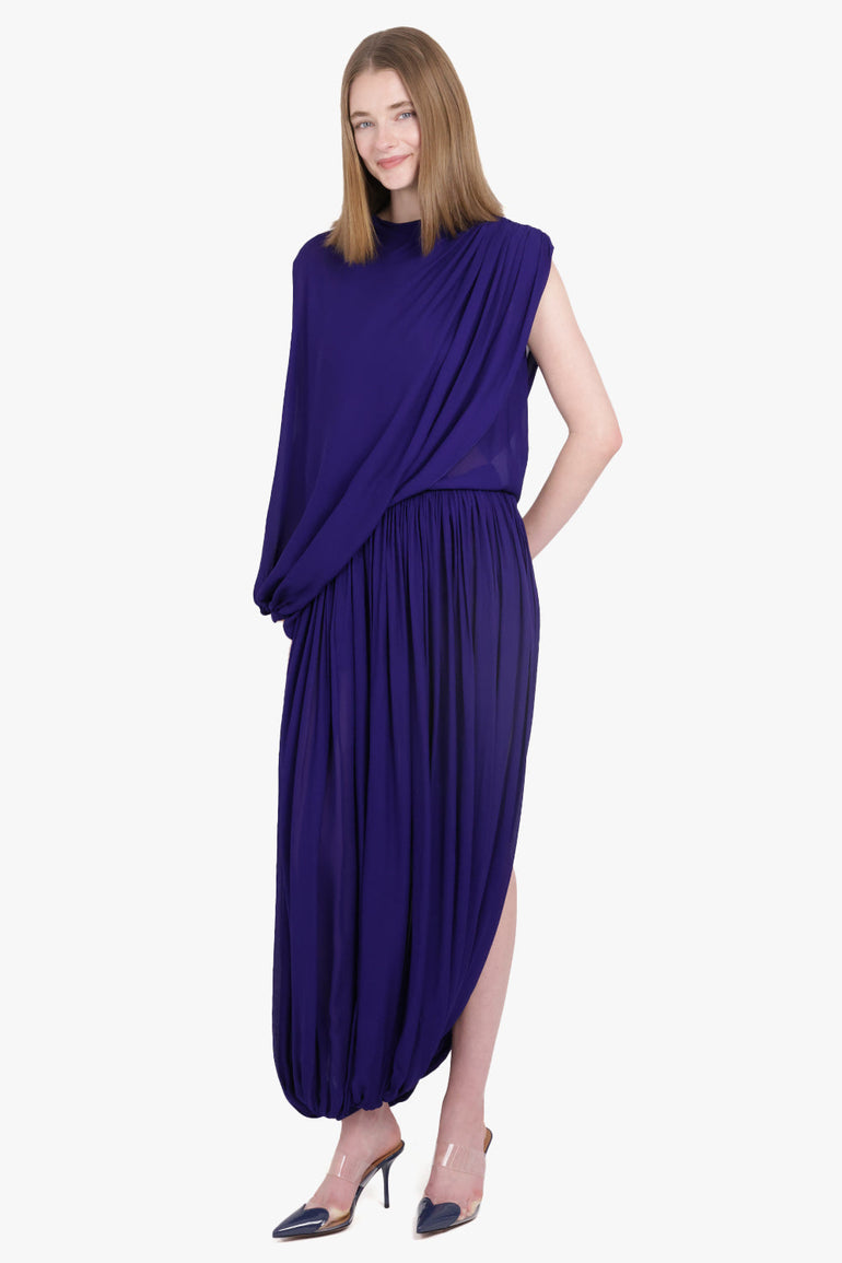 ALAIA RTW Asymmetric Drape Balloon Top | Purple