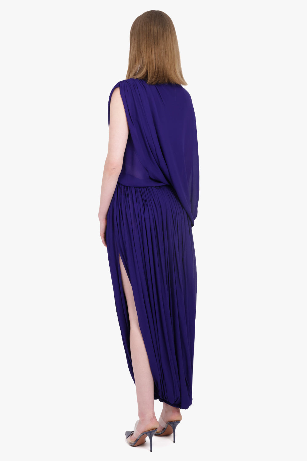 ALAIA RTW Asymmetric Drape Balloon Top | Purple