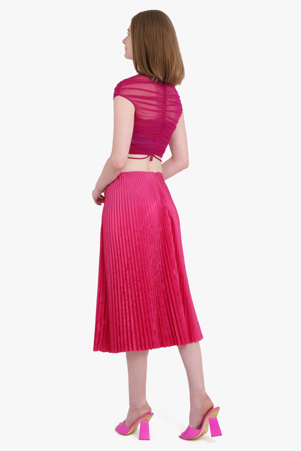 BALENCIAGA RTW PLEATED KICK SKIRT | FUSCHIA