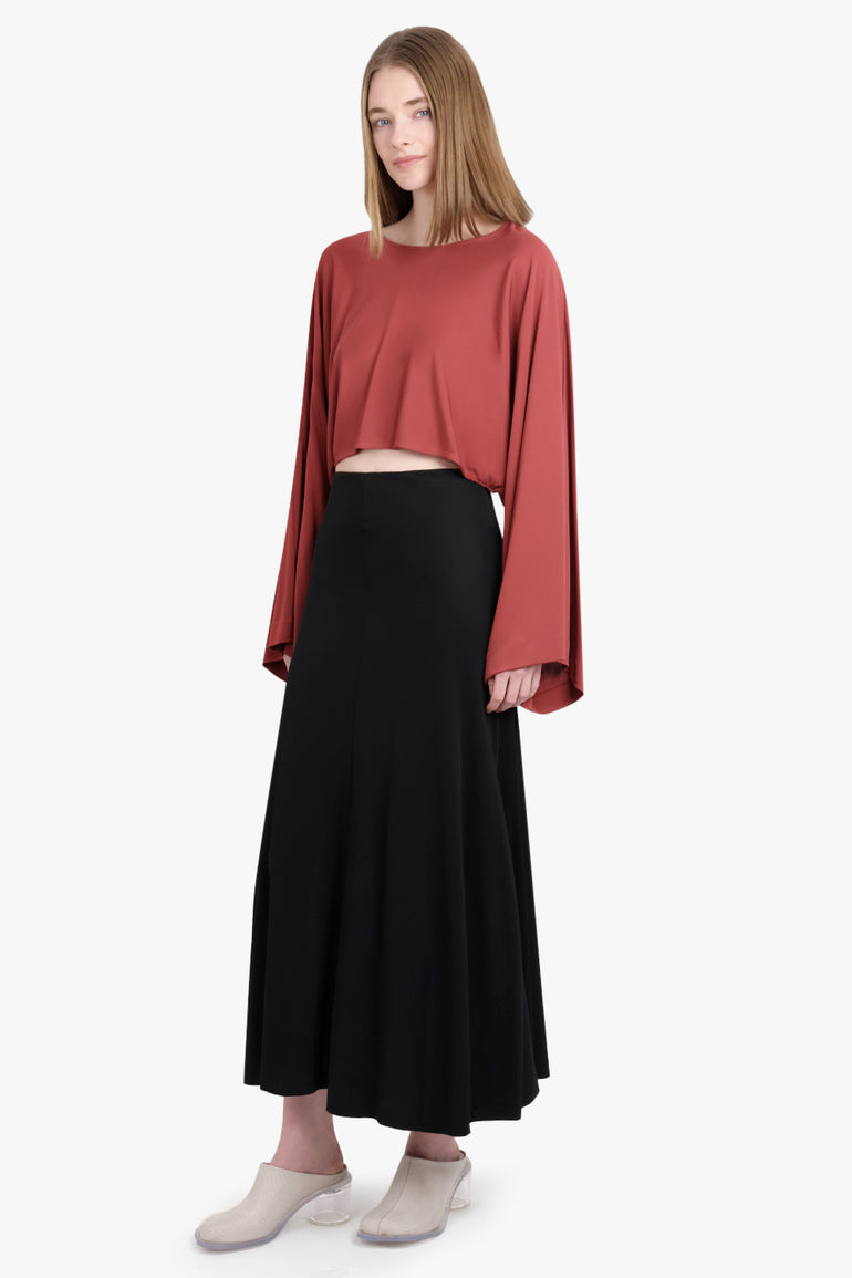 BITE STUDIOS RTW MOVERE DRAPE MAXI SKIRT | BLACK