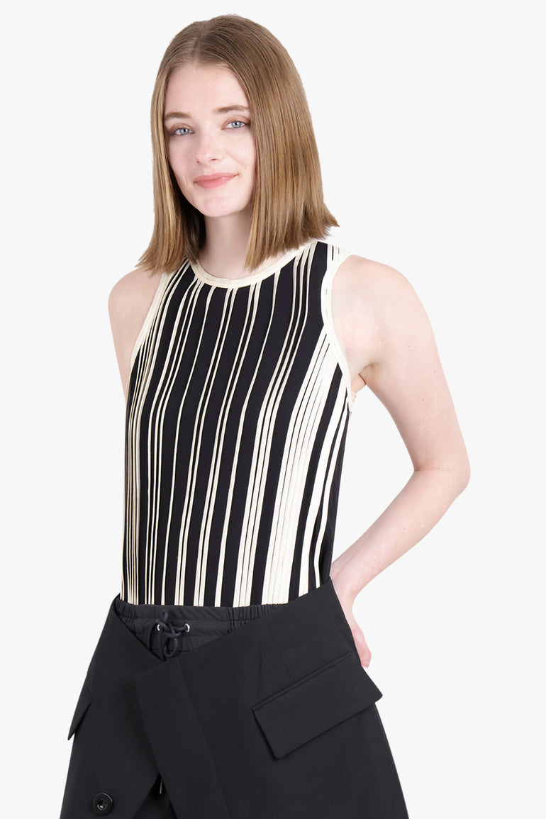 BODICE RTW RACER NECK TOP WITH BINDING DETAIL | BLACK