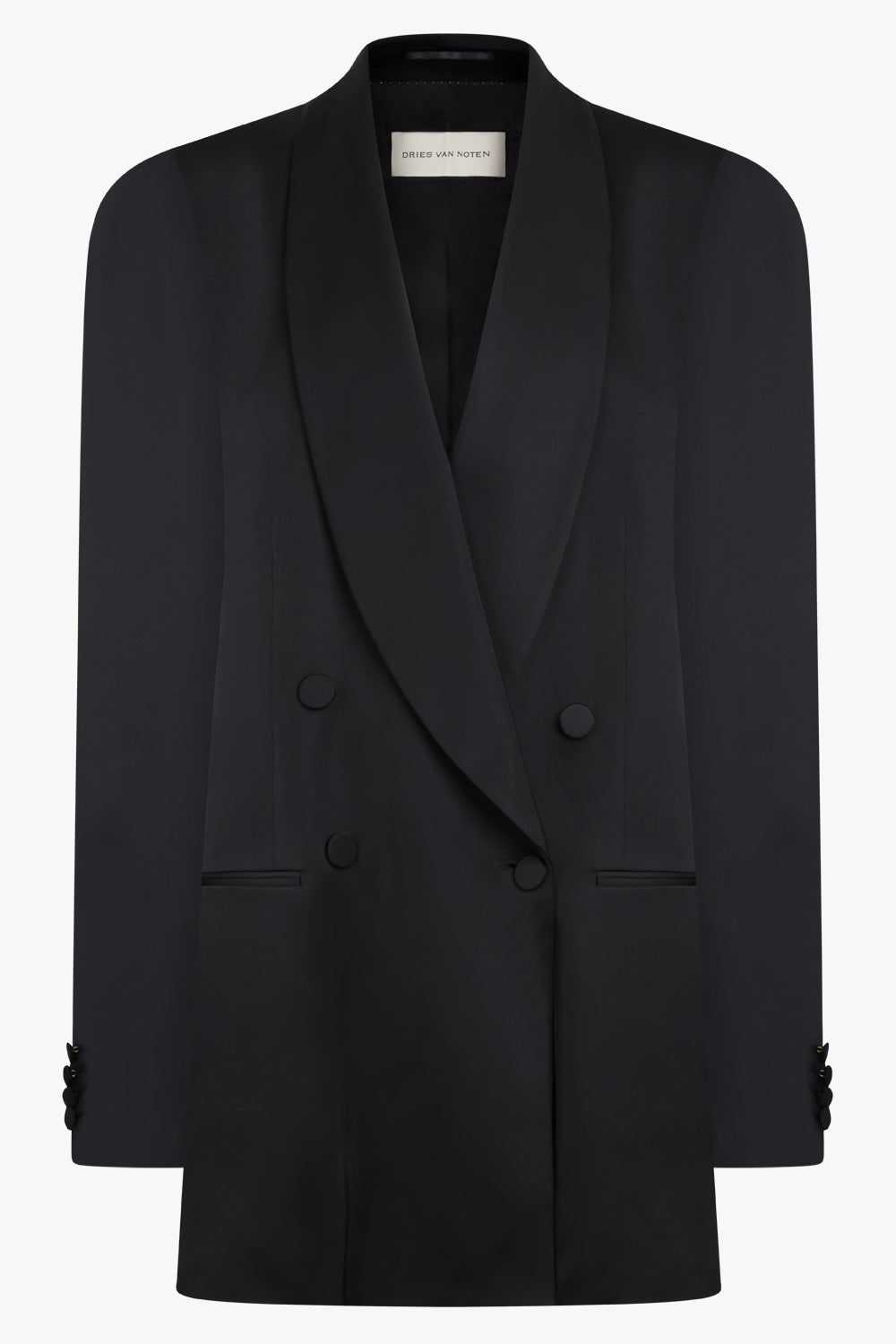 DRIES VAN NOTEN RTW Blinker Double Breasted Long Jacket | Black