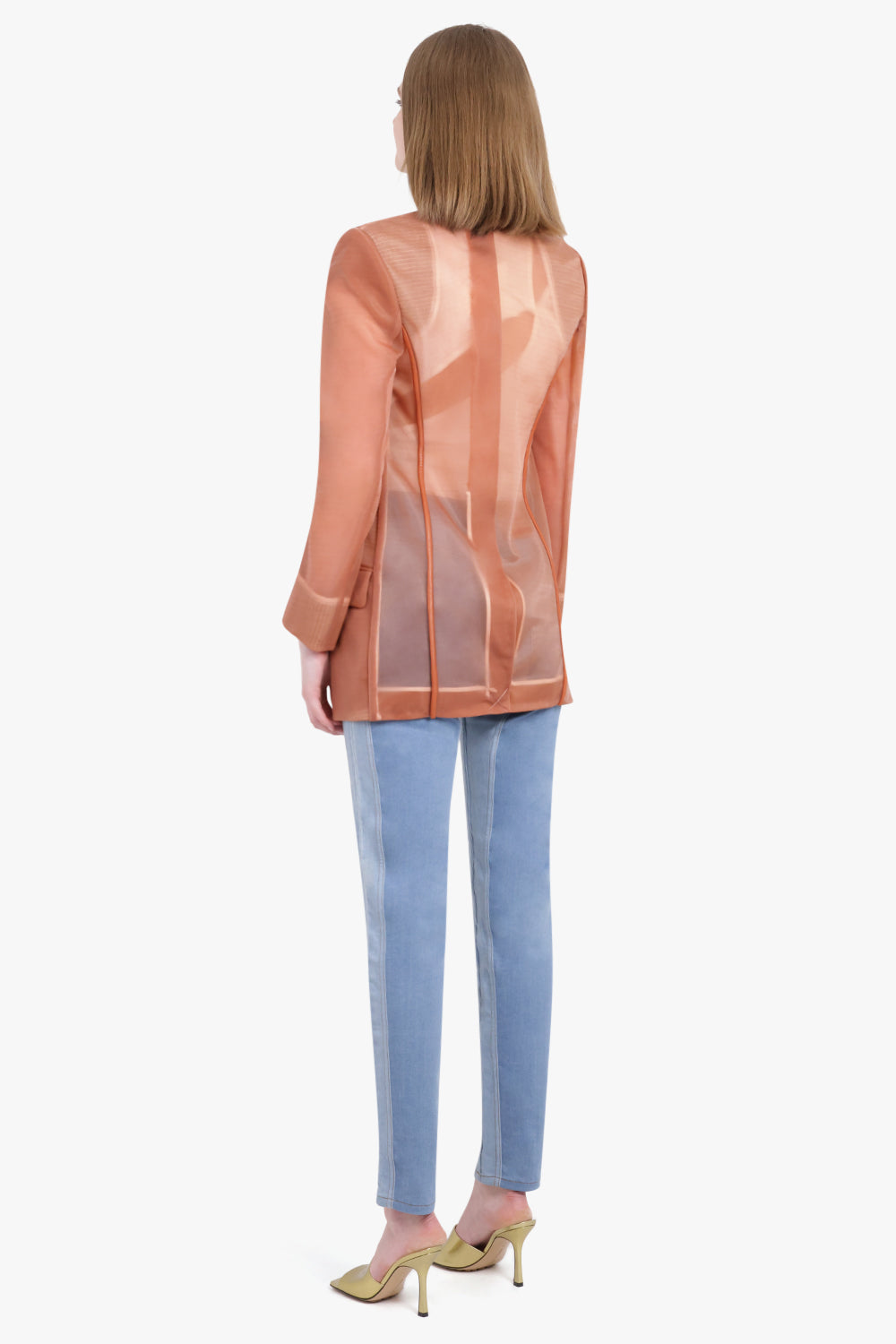 CHRISTOPHER ESBER RTW TAILORED TRANSPARENCY GRAPH OUTLINE BLAZER | CARNELIAN