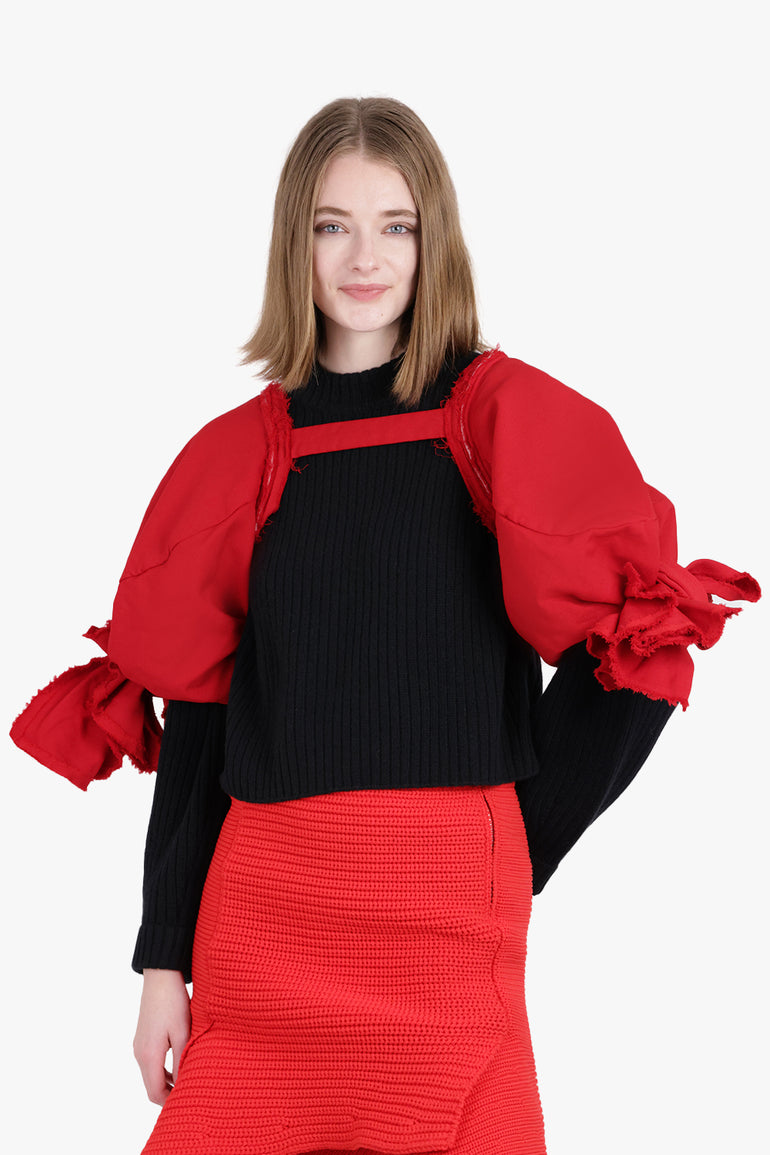 COMME DES GARCONS RTW BOW SLEEVE CAPE | RED