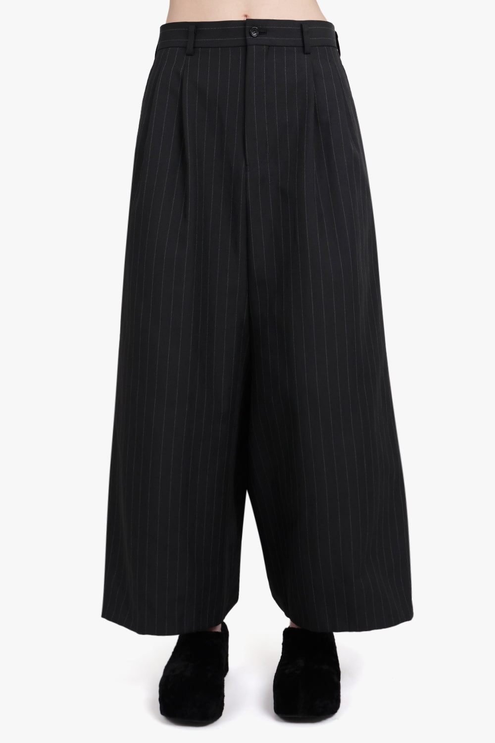 COMME DES GARCONS RTW TAILORED SERGE STRIPE PANTS | BLACK