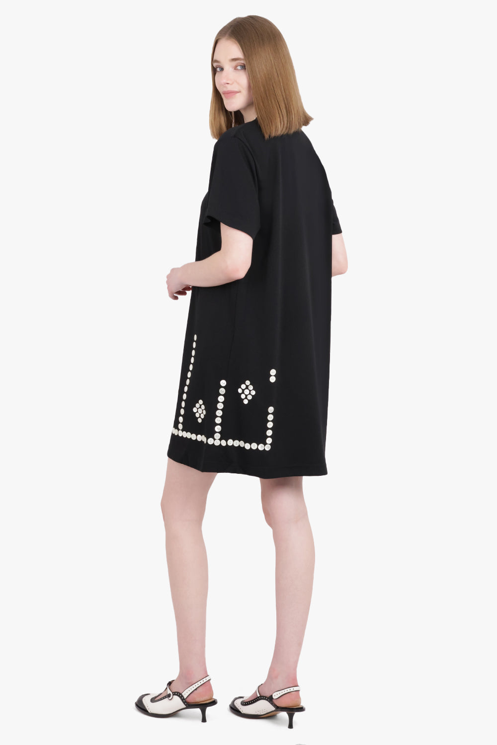 COMME DES GARCONS HOMME PLUS RTW Button Detail S/S T-Shirt Mini Dress | Black