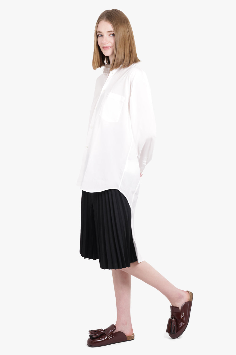 COMME DES GARCONS HOMME PLUS RTW Longline Hi-Lo Tails L/S Shirt | White