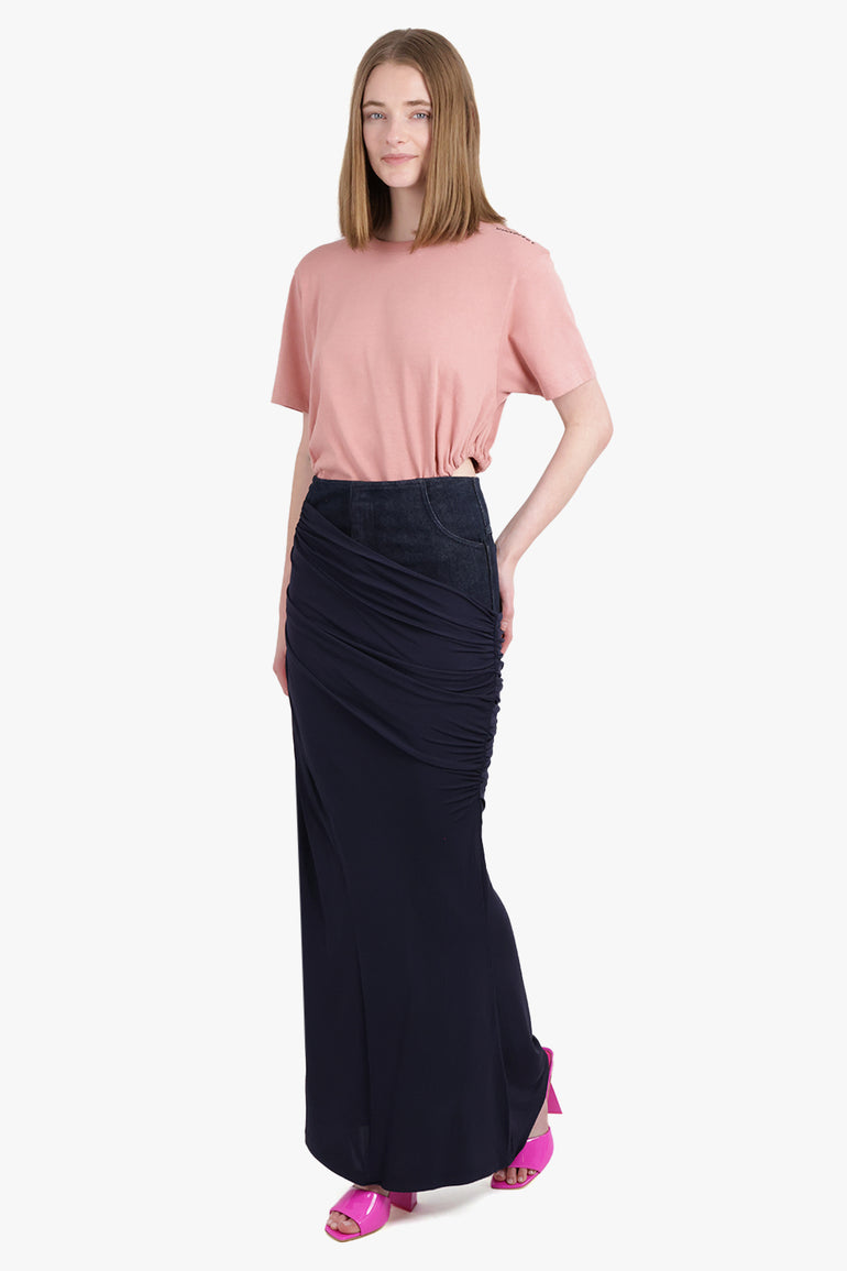 CHRISTOPHER ESBER RTW Wrapped Denim Column Skirt | Ink