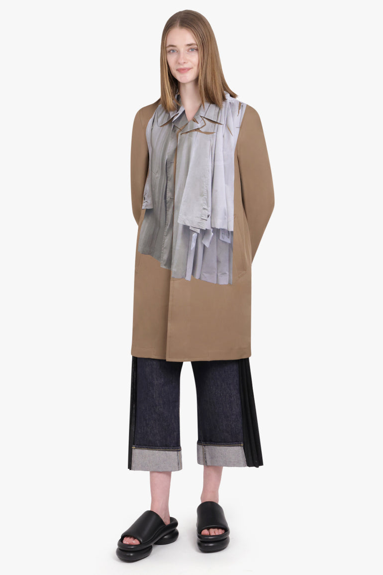 COMME DES GARCONS HOMME PLUS RTW Hanging Clothes Print Coat | Light Brown/Grey