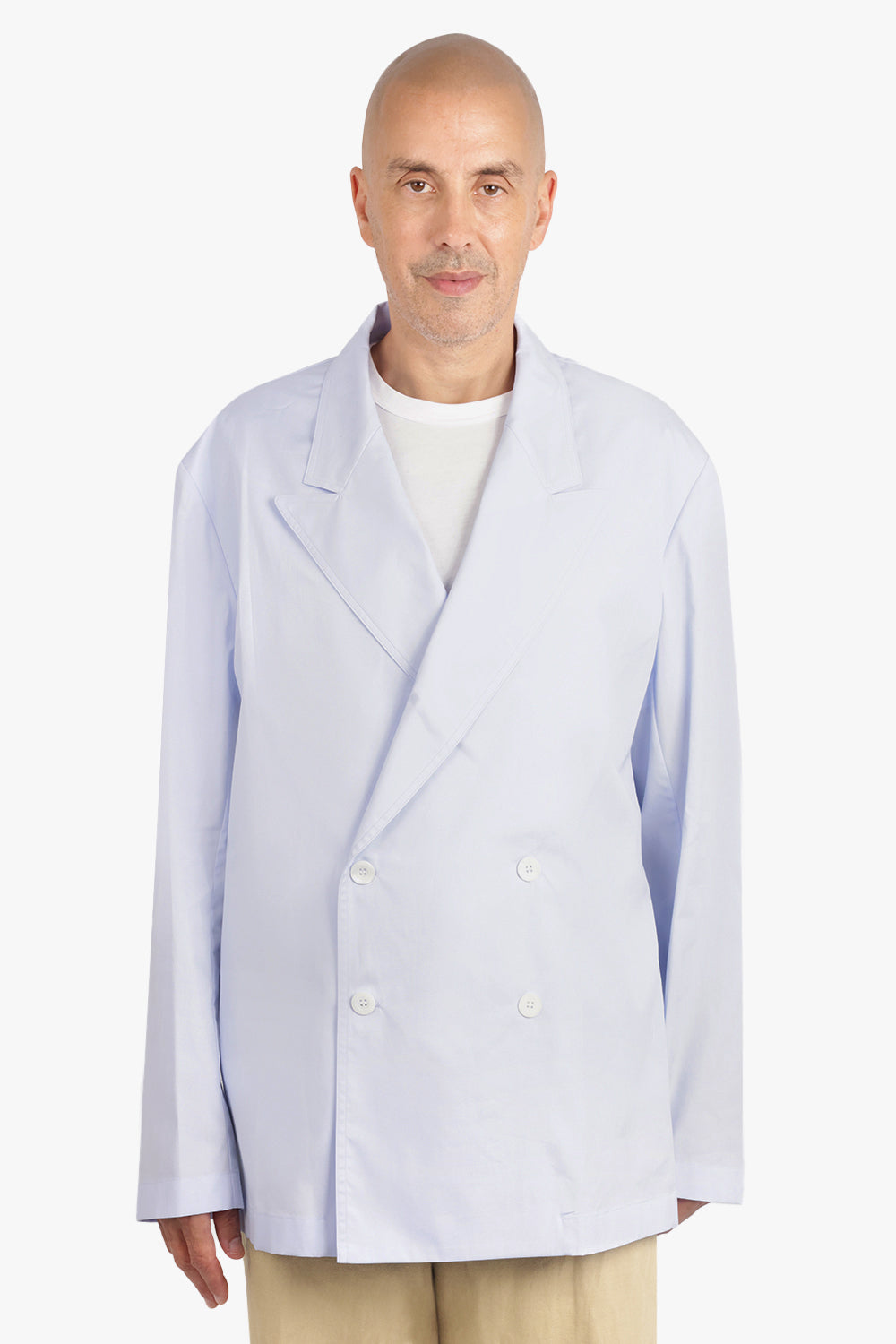 DRIES VAN NOTEN RTW Double Breasted Relaxed Style Jacket | Light Blue