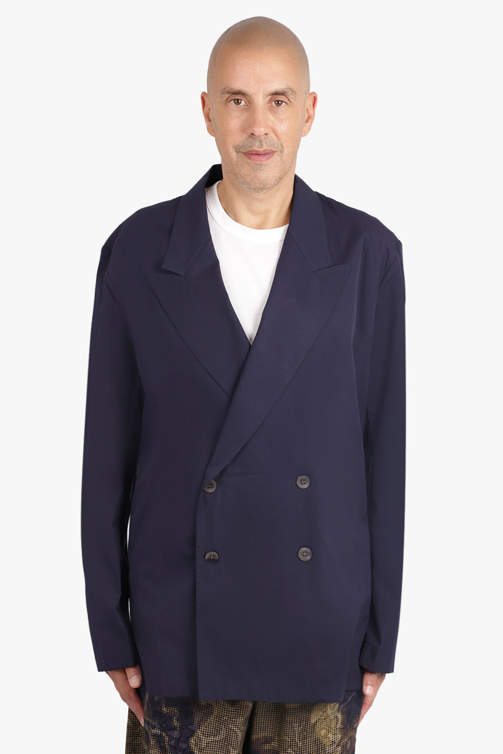 DRIES VAN NOTEN RTW Double Breasted Relaxed Style Jacket | Midnight Blue