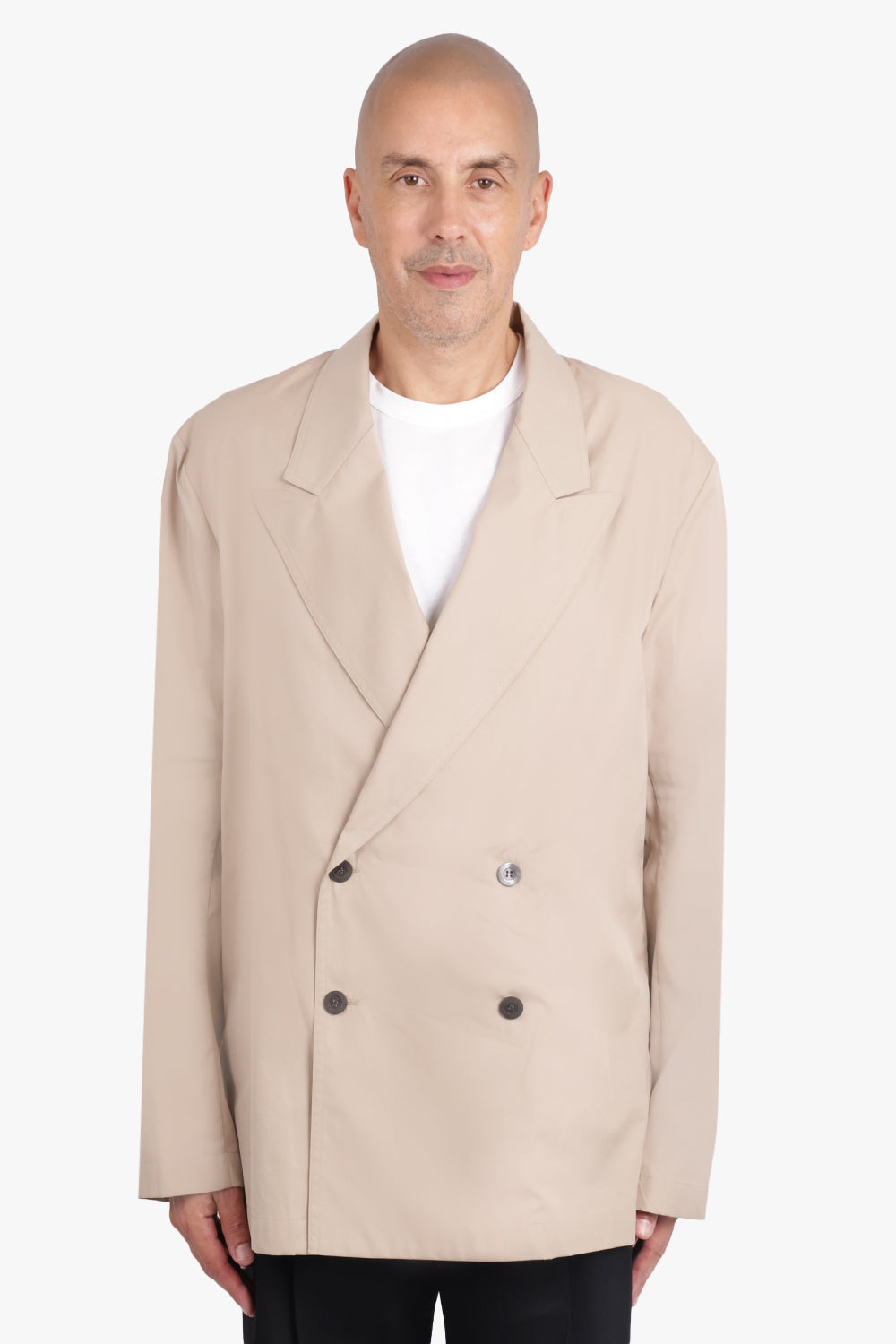 DRIES VAN NOTEN RTW Double Breasted Relaxed Style Jacket | Sand