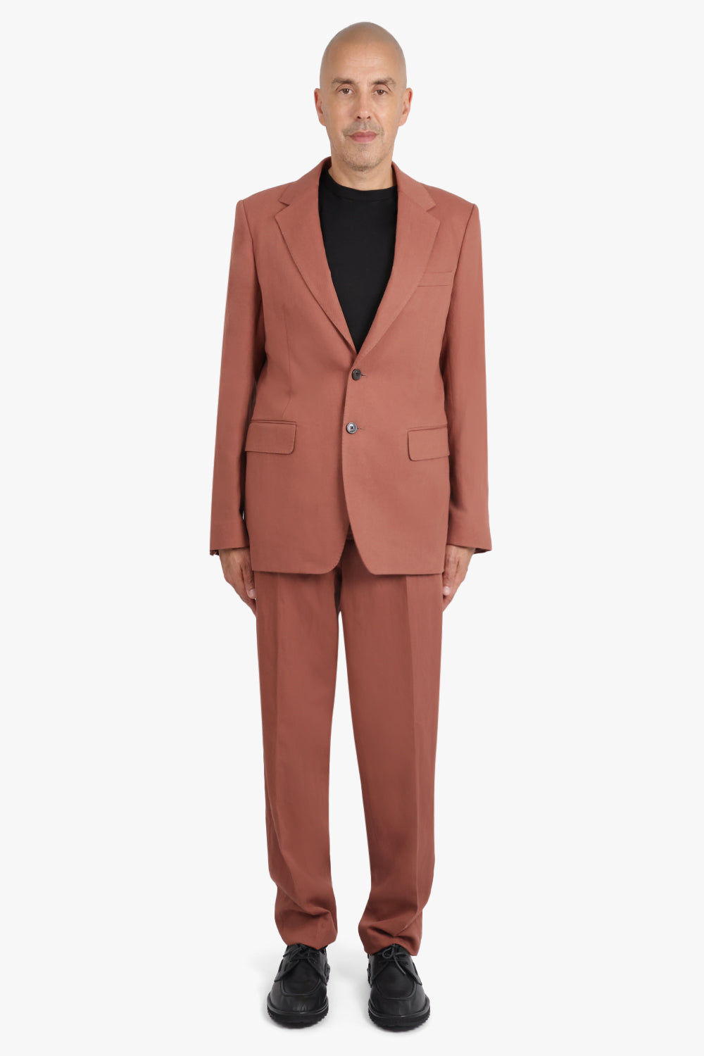 DRIES VAN NOTEN RTW Single Breasted Relaxed Suit Jacket x Pant | Brique Red