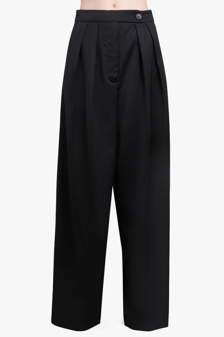 DRIES VAN NOTEN RTW Pamplona Wide Leg Pant Cotton | Black