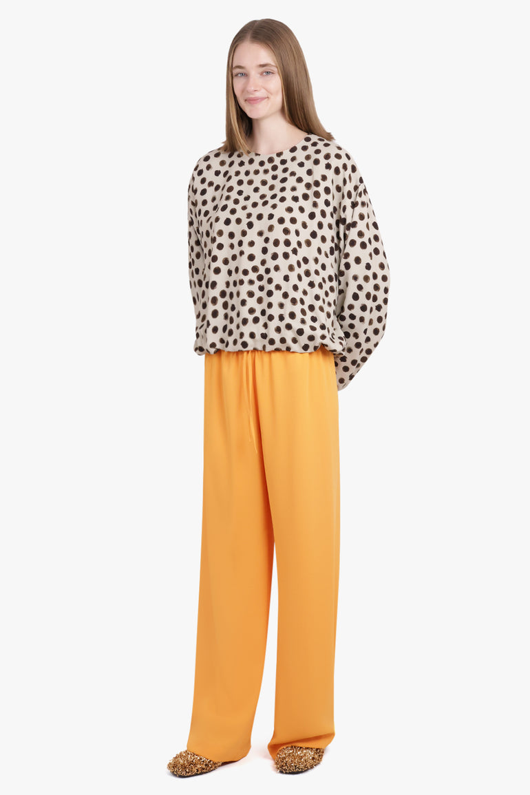 DRIES VAN NOTEN RTW Puvis Wide Leg Drawstring Pant | Orange