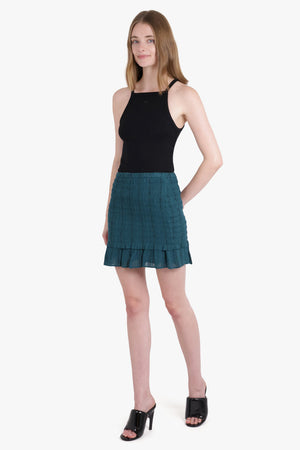 ISABEL MARANT RTW Dorela Ruched Mini Skirt | Teal