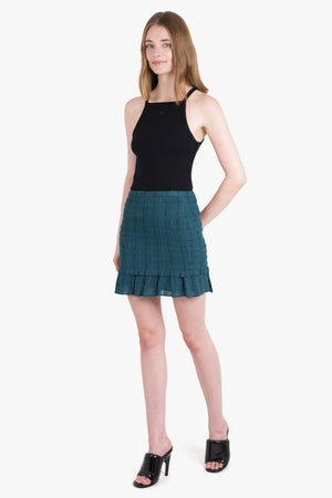 Dorela Ruched Mini Skirt | Teal