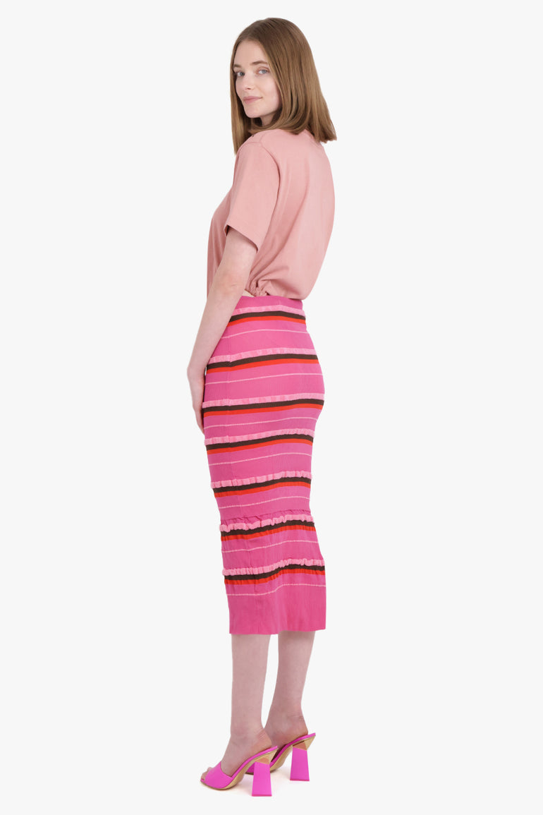 JACQUEMUS RTW LA JUPE MAILLE CONCHA SKIRT | DARK PINK