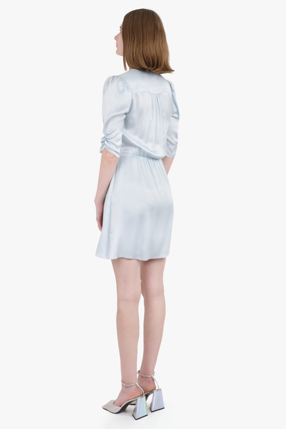 LANVIN RTW DRAPED SILK MINI DRESS | SKY BLUE