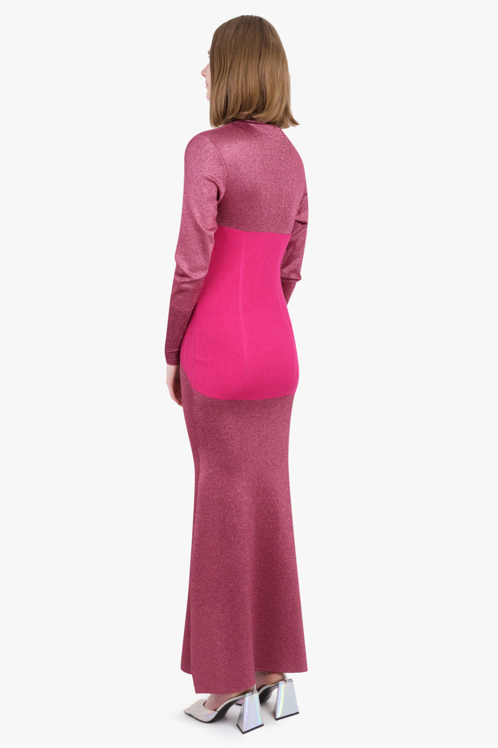 LANVIN RTW FINE RIB MIDI DRESS | FUSCHIA