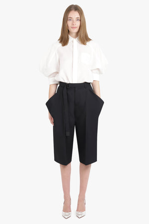 Exaggerated Pocket Detail Crop Pant | Black