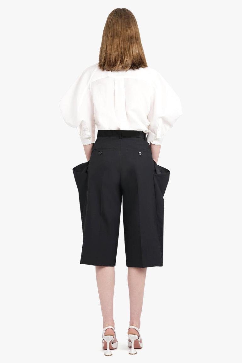 SACAI RTW Exaggerated Pocket Detail Crop Pant | Black