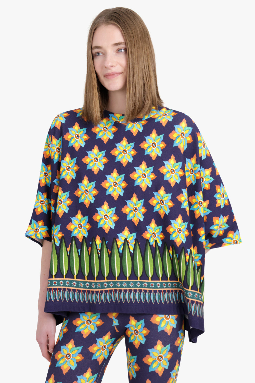 LA DOUBLEJ RTW MEDITATION PRINT PONCHO | OCCHI