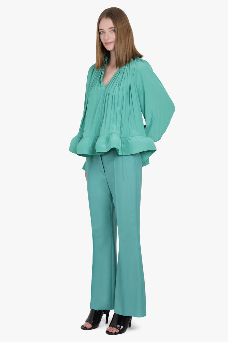 LANVIN RTW Charmeuse Blouse with Long Sleeves | Jade