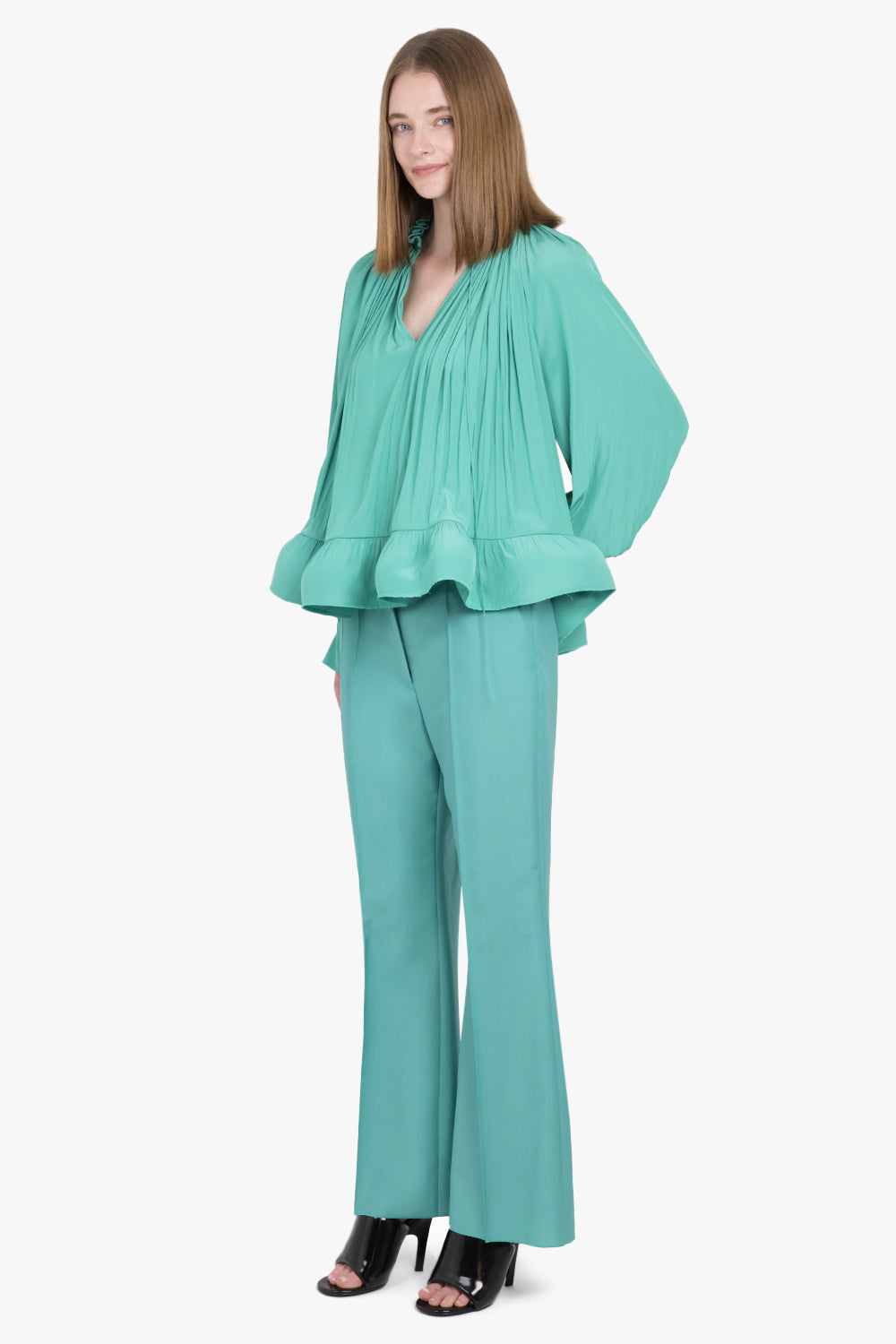 LANVIN RTW Flared Tailored Pants | Jade