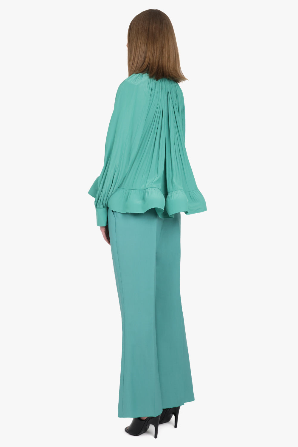 LANVIN RTW Charmeuse Blouse with Long Sleeves | Jade