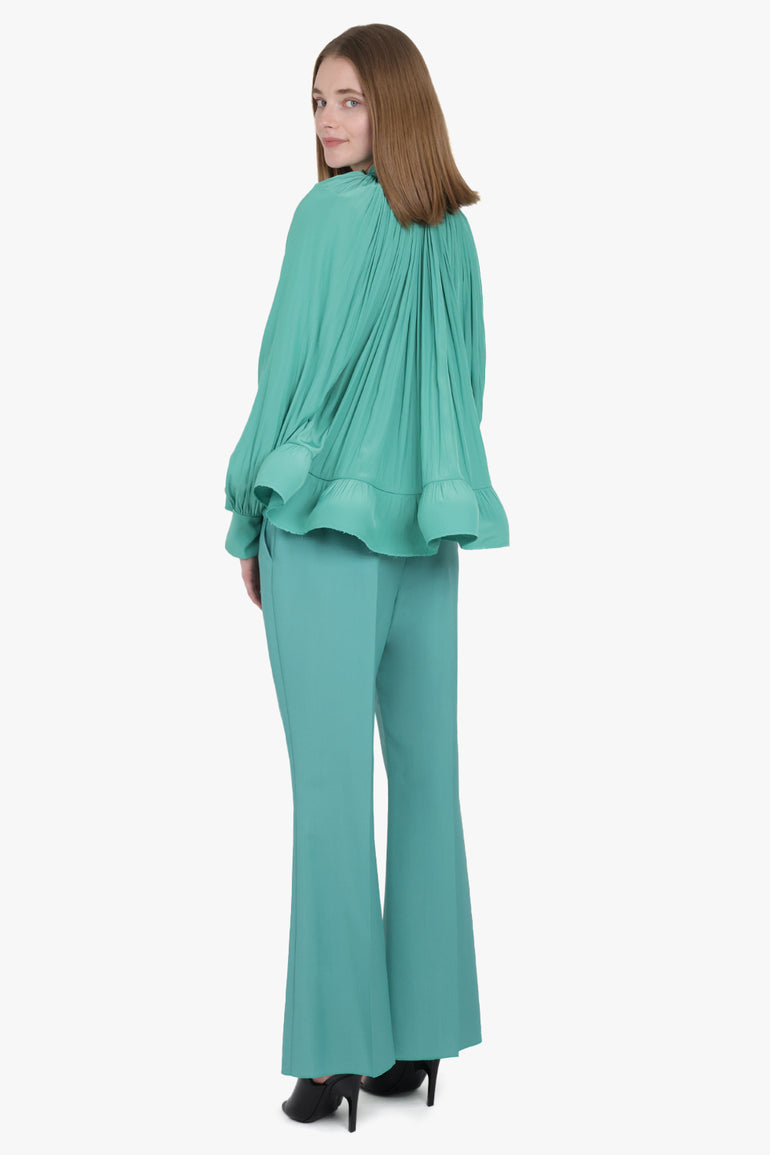 LANVIN RTW Charmeuse Blouse with Long Sleeves | Jade