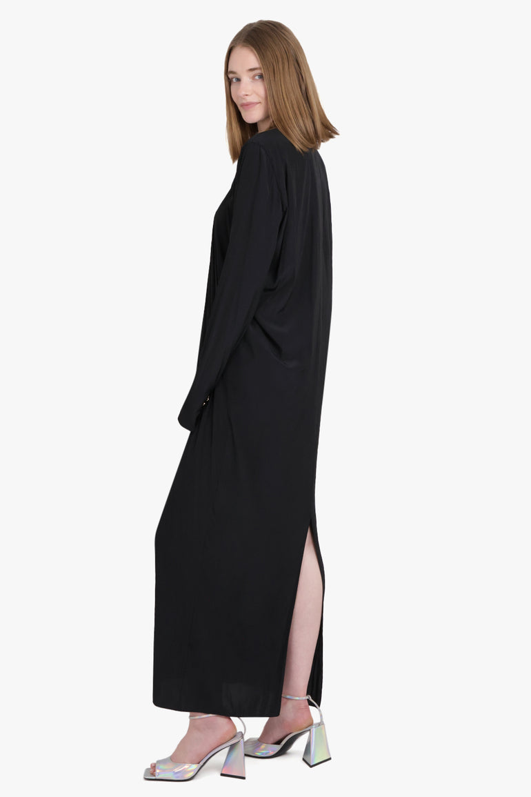 LANVIN RTW Draped L/Sl Dress | Black