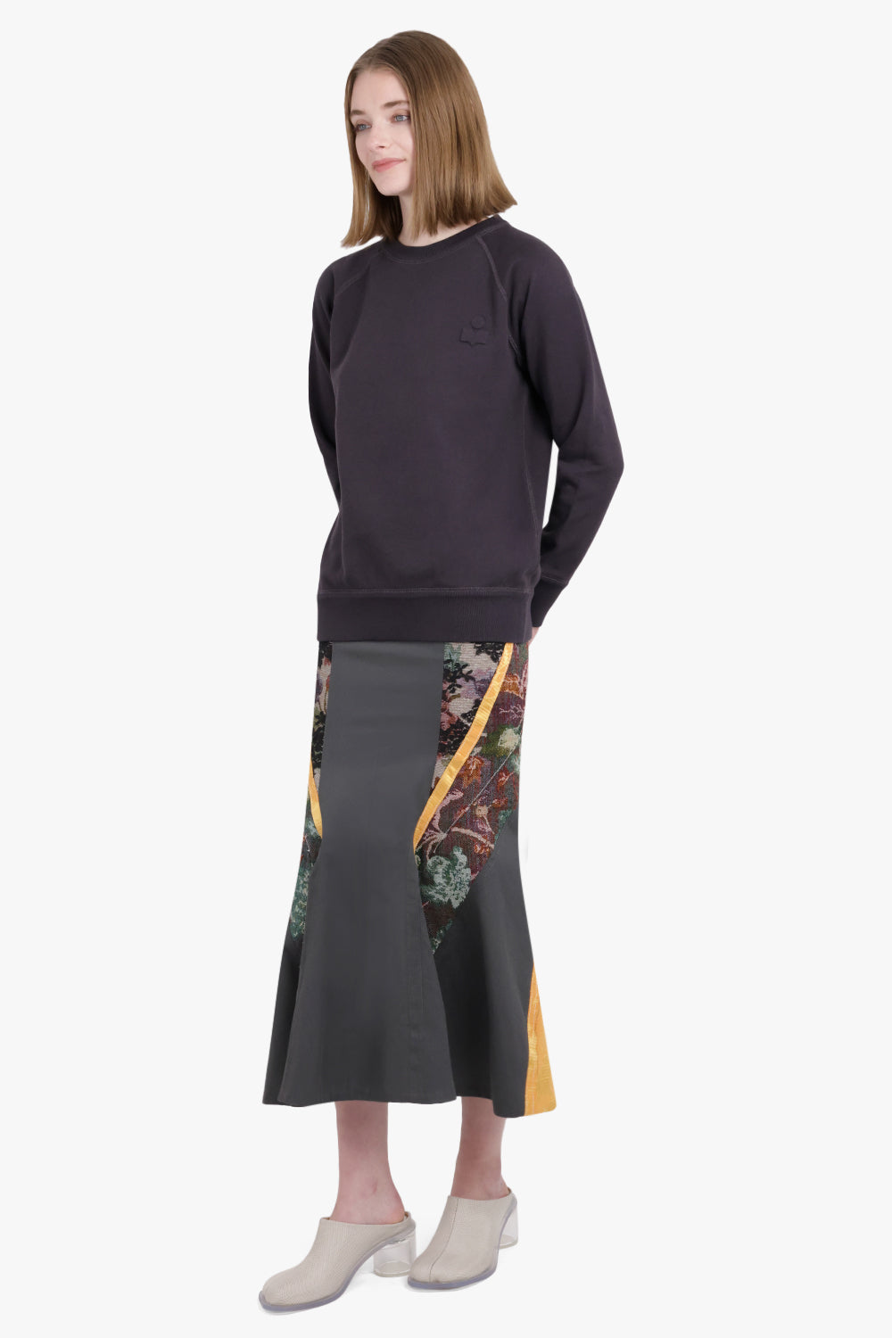 MARINE SERRE RTW Regenerated Floral Tapestries Flare Skirt | Multi