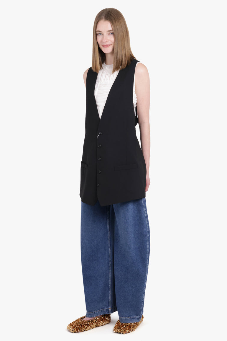 MM6 BY MAISON MARGIELA RTW Long Length Vest Mini Dress | Black