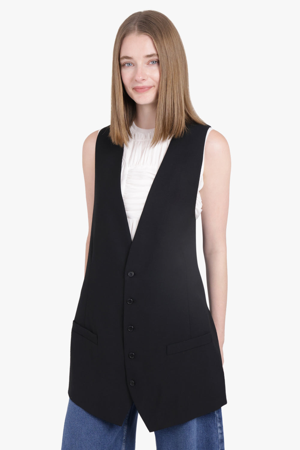 MM6 BY MAISON MARGIELA RTW Long Length Vest Mini Dress | Black