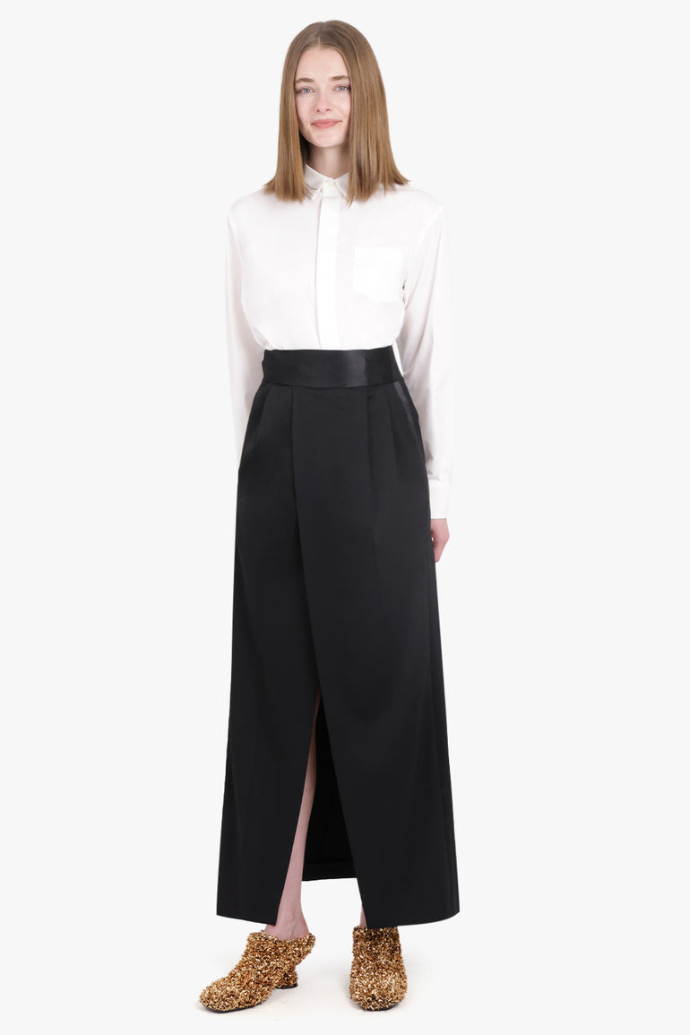 MM6 BY MAISON MARGIELA RTW Split Front Maxi Skirt | Black