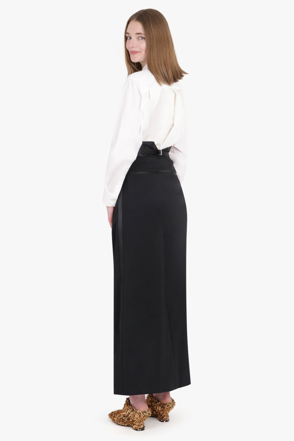 MM6 BY MAISON MARGIELA RTW Split Front Maxi Skirt | Black