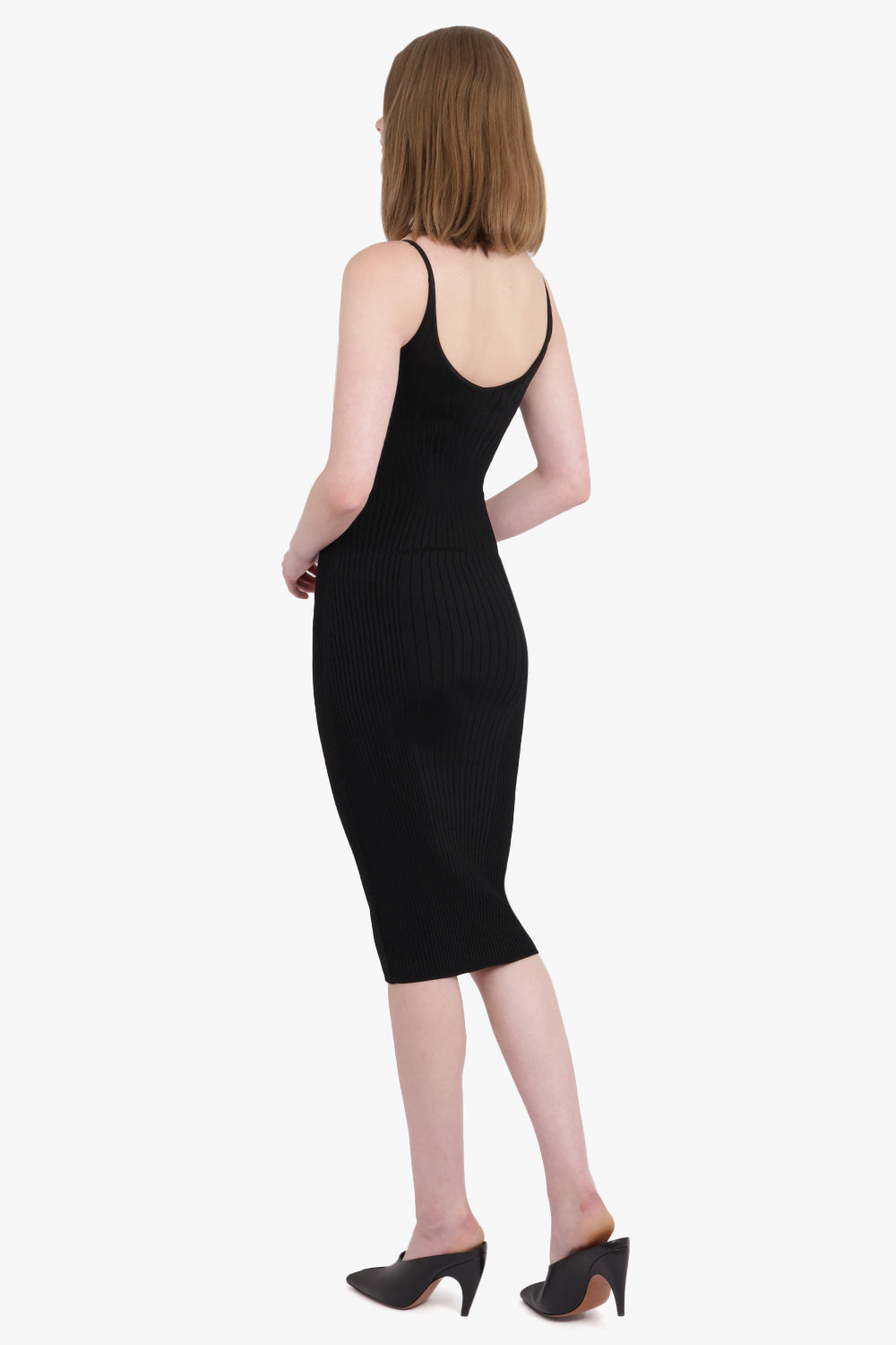 MUGLER DRESSES Sculpting Knit S/Less Midi Dress | Black