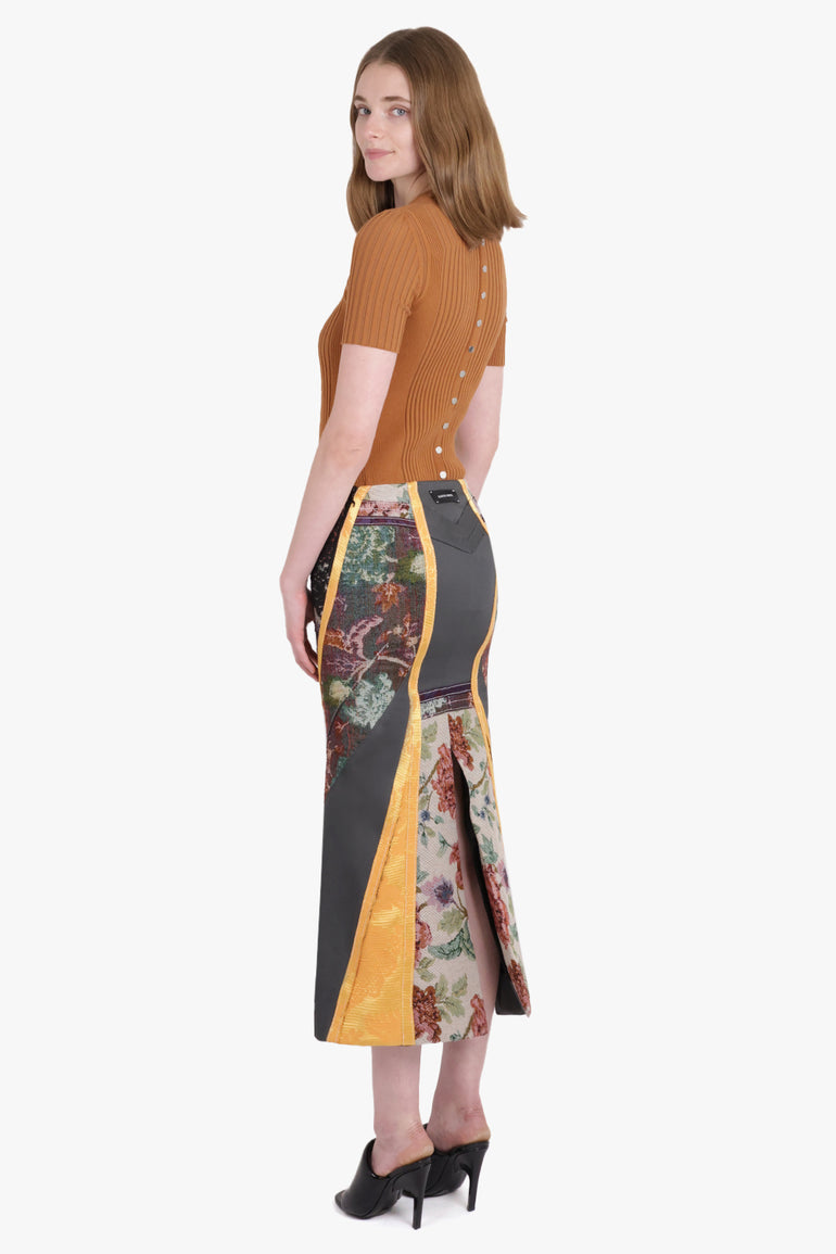 MARINE SERRE RTW Regenerated Floral Tapestries Flare Skirt | Multi